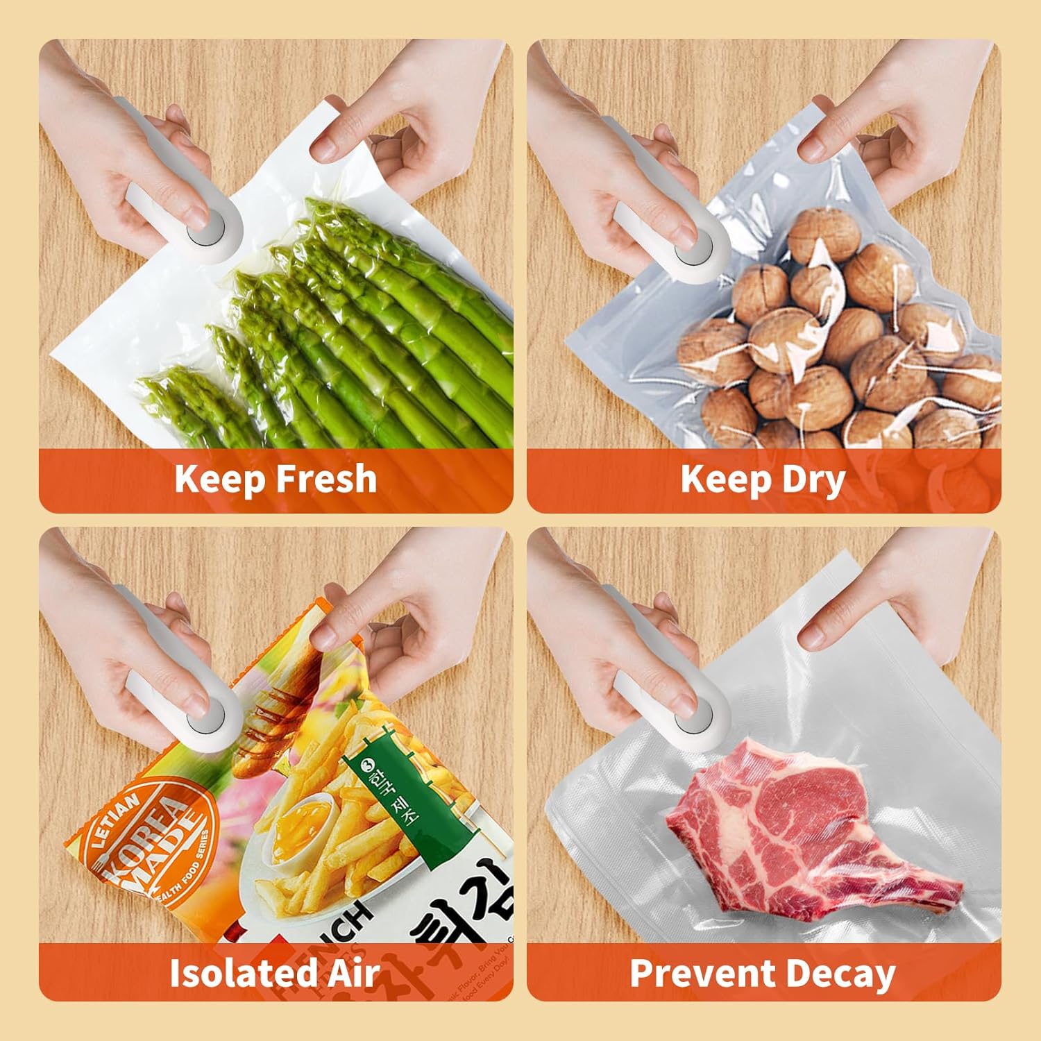 Heat Sealing Machine 2 in 1 Cutting and Sealer USB Rechargeable