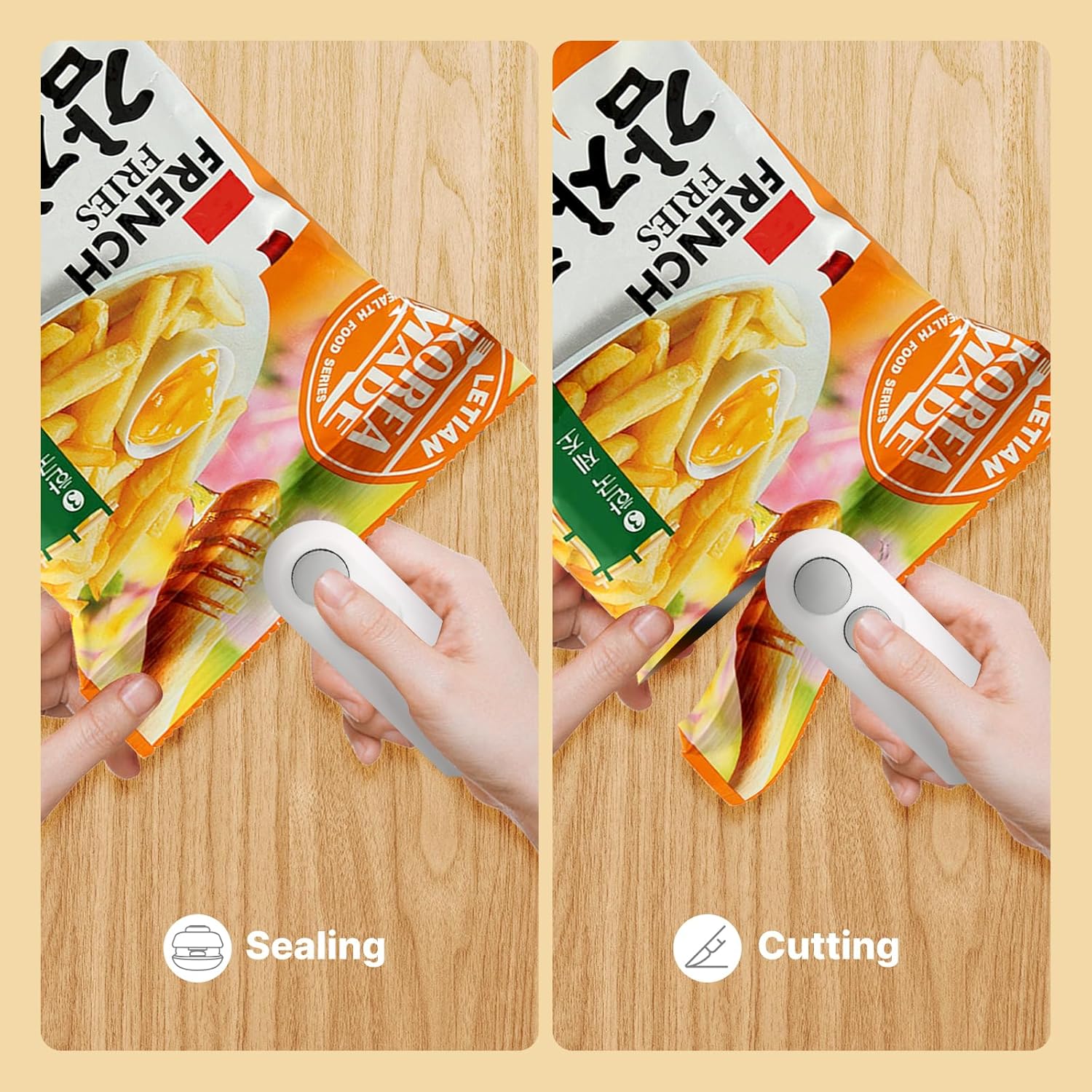 Heat Sealing Machine 2 in 1 Cutting and Sealer USB Rechargeable