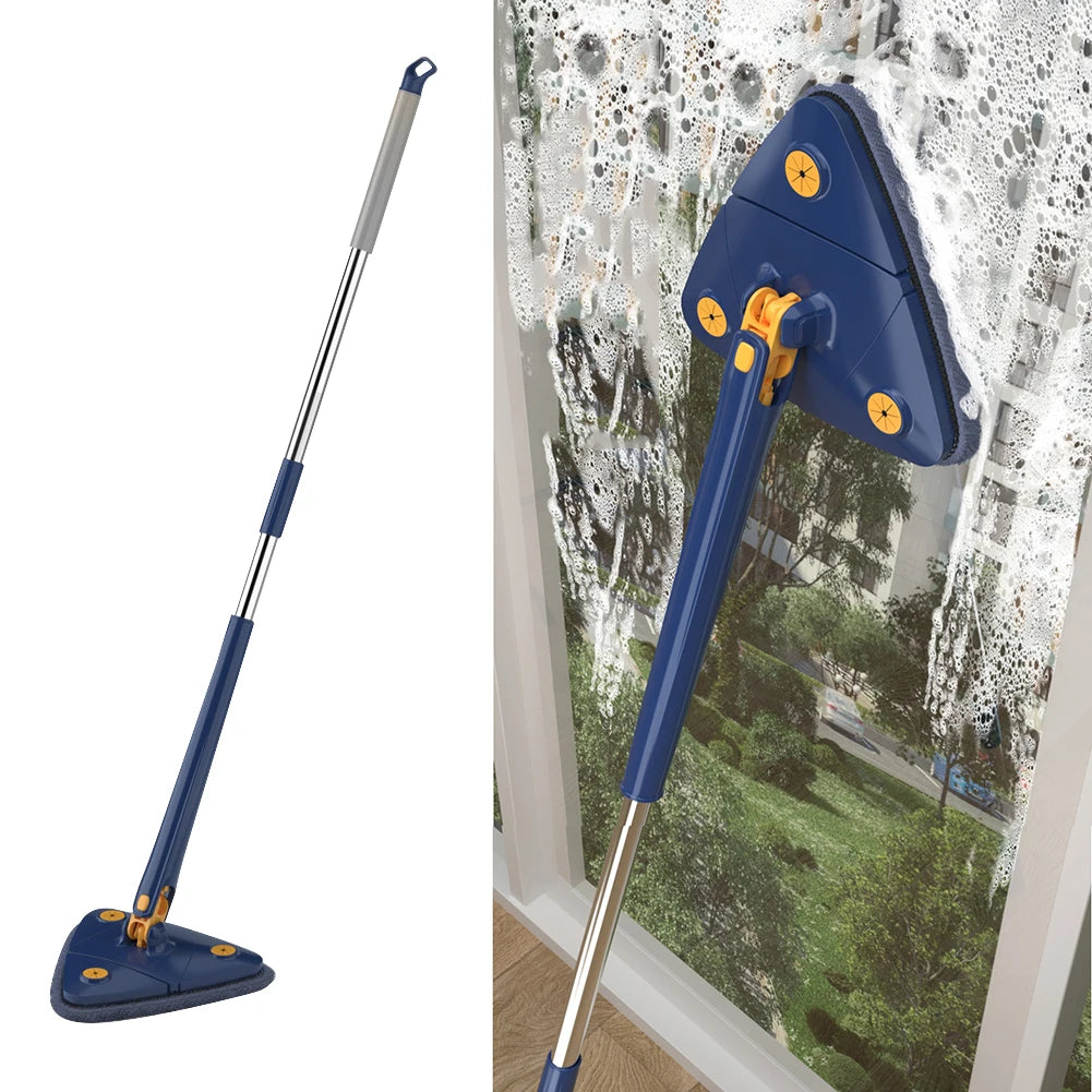 Extendable Triangle Mop 360 Twist Squeeze Window Glass Toilet Bathroom Floor