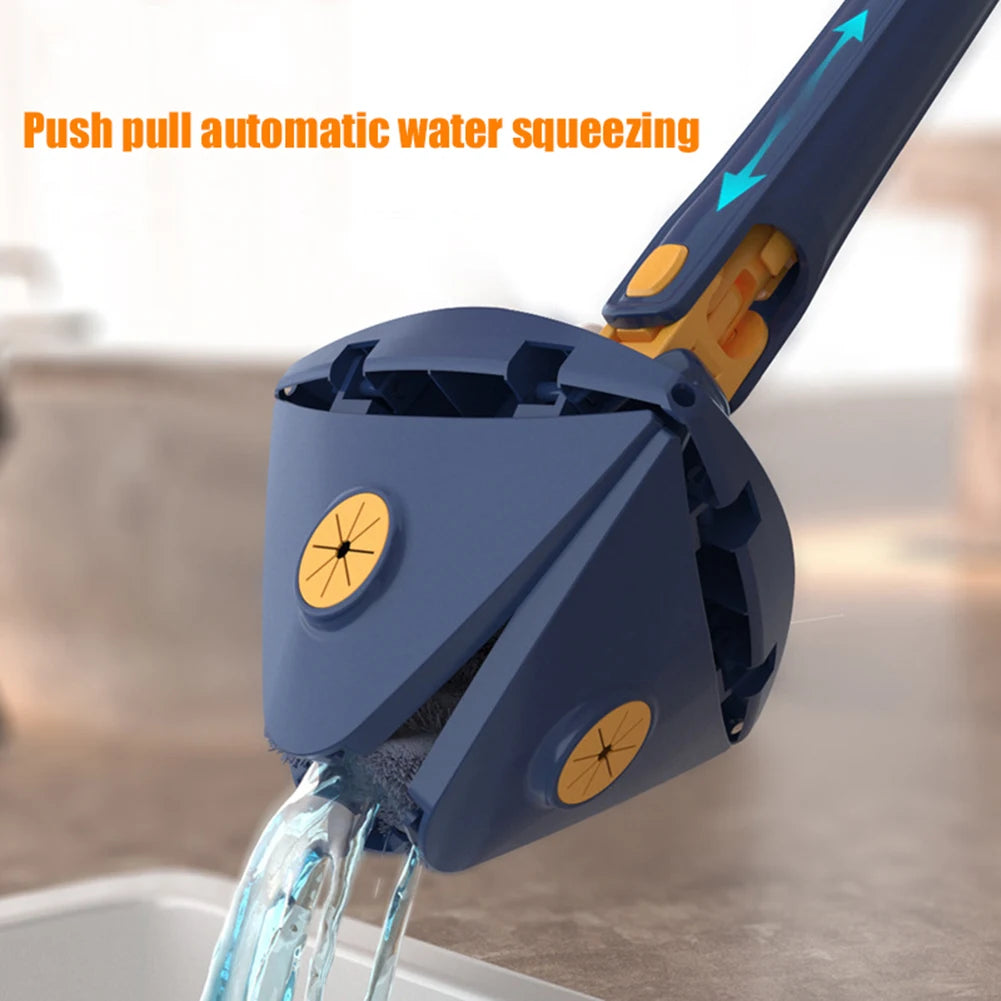 Extendable Triangle Mop 360 Twist Squeeze Window Glass Toilet Bathroom Floor